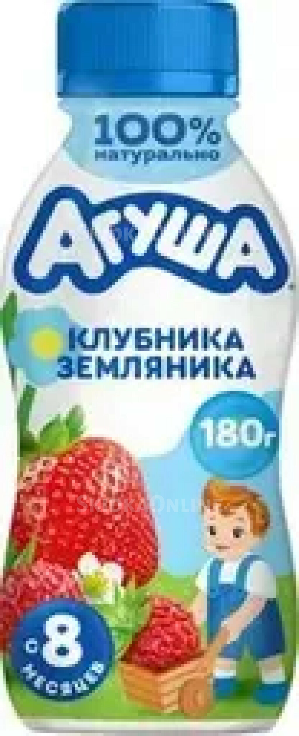 Йогурт питьевой Агуша Клубника-Земляника детский 2.7% с 3 лет 180г