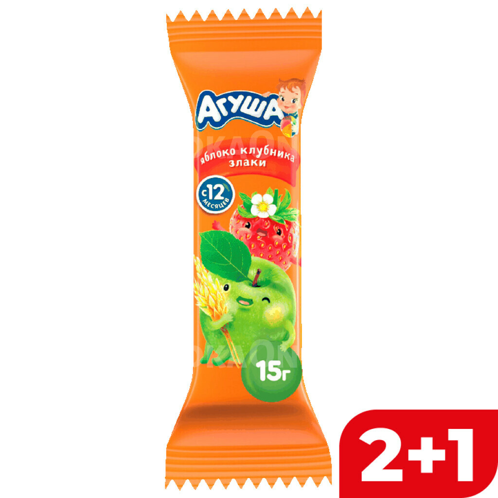 АГУША Батончик ябл/клубн/злаки с 12мес 15г фл/п(Фарм-Про):18