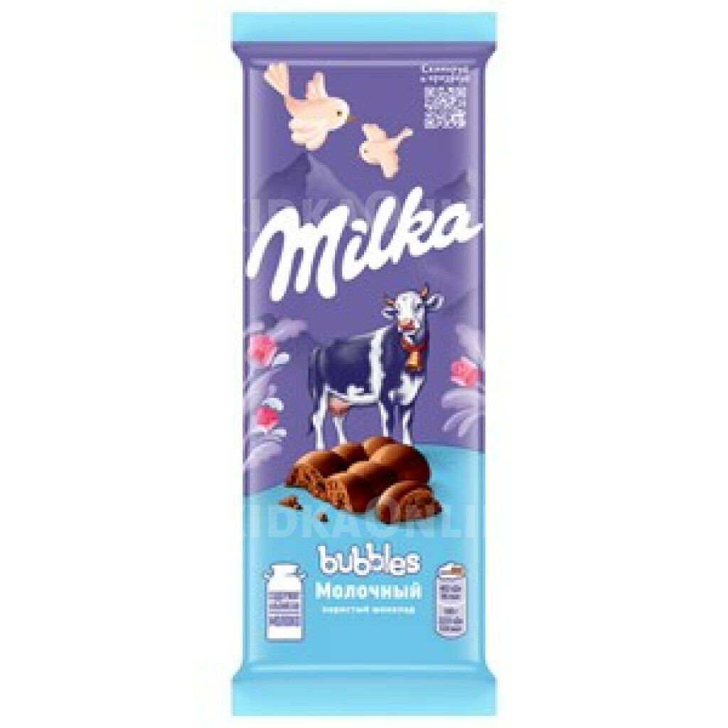 Шоколад Milka Bubbles пористый молочный, 72г