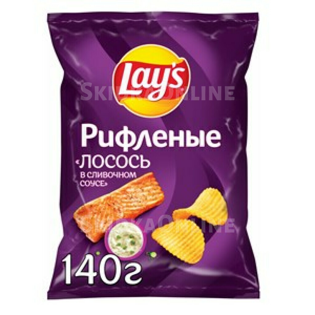 Чипсы Lay's рифленые Лосось в сливочном соусе, 140г
