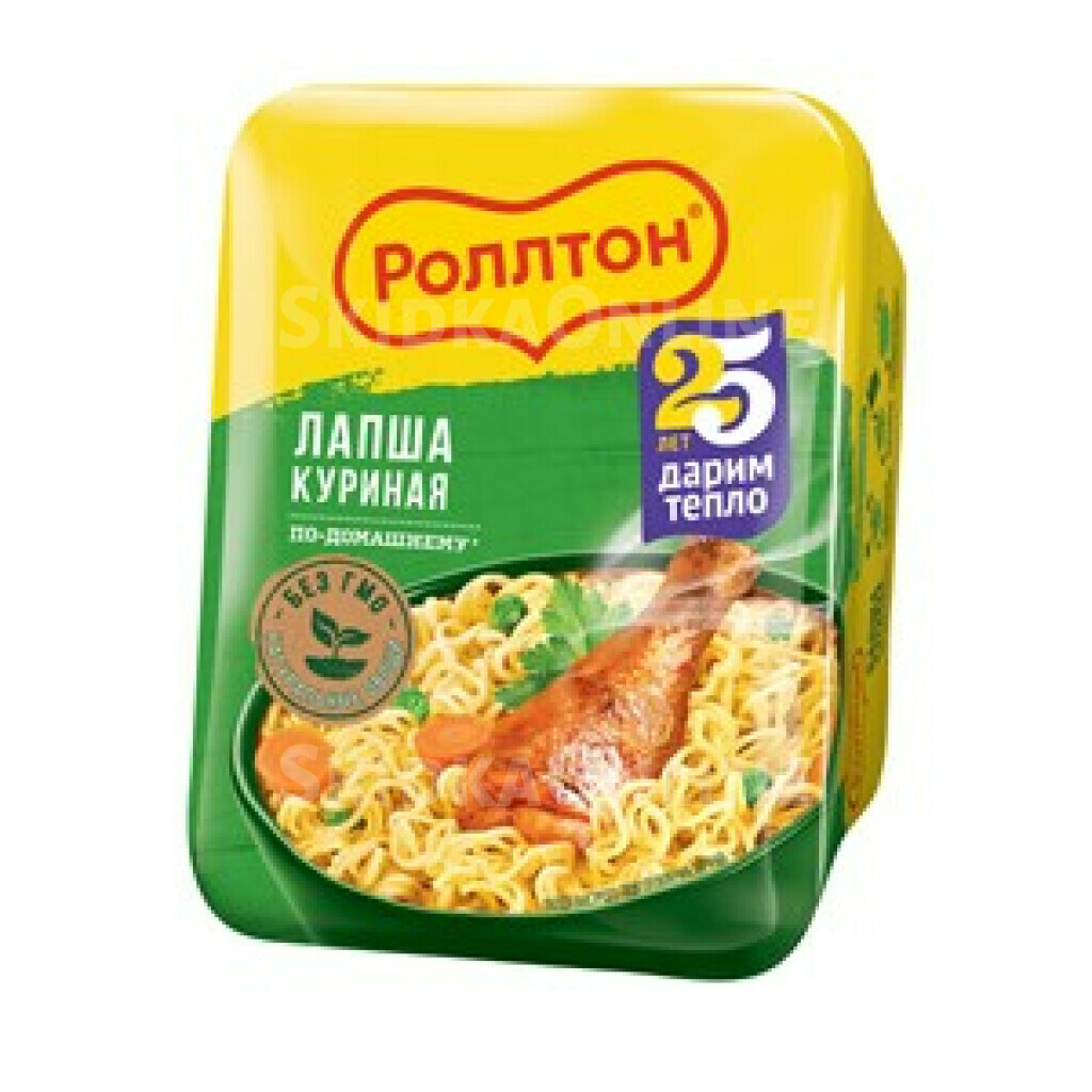 Лапша быстрого приготовления Роллтон Куриная по-домашнему, 90г