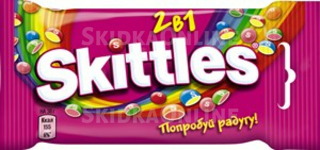 Конфеты Skittles 2в1 жевательные, 38г