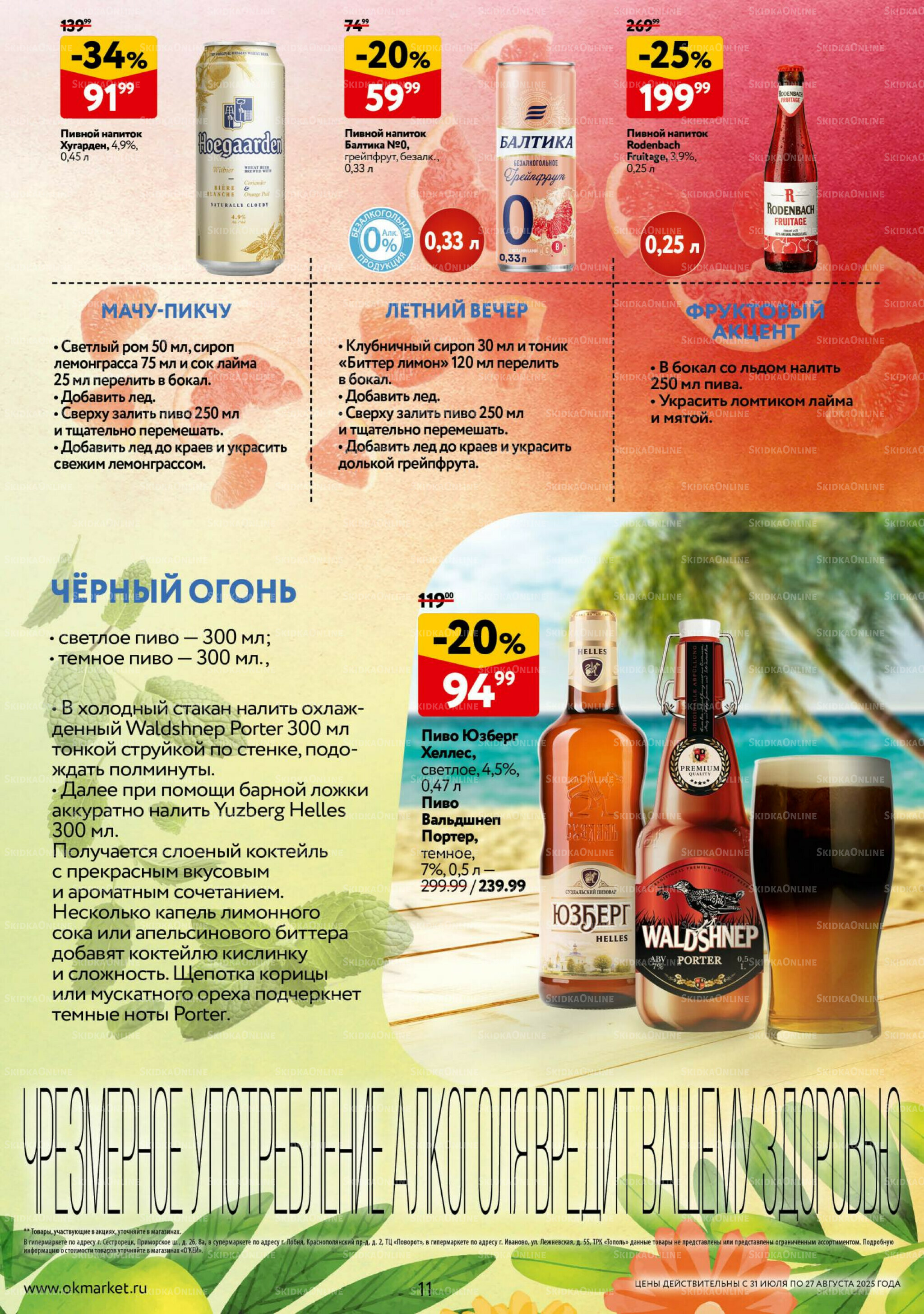 Рецепты летних коктейлей 31 Июля - 27 Августа 2025 11