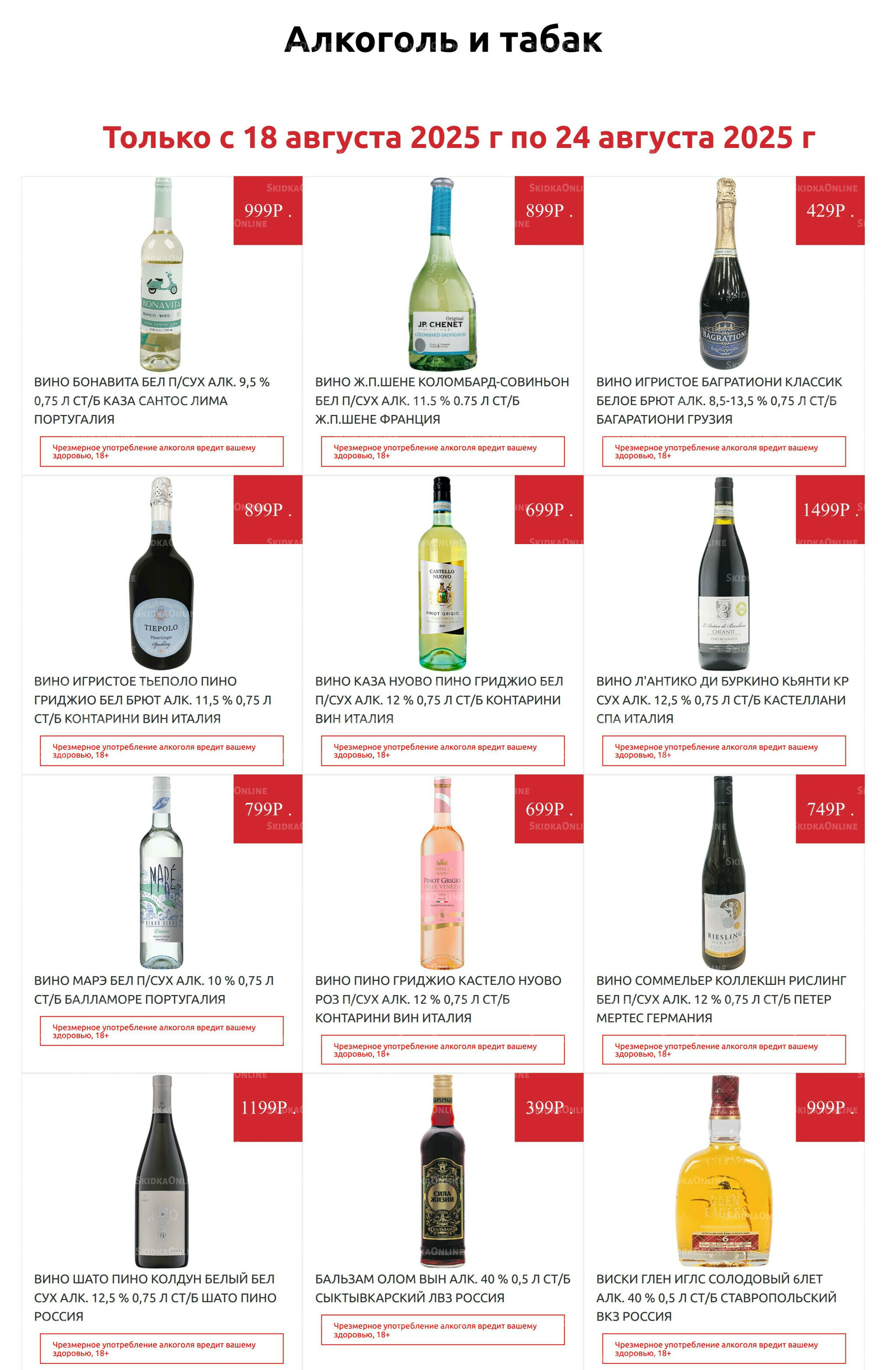Алкоголь 18  - 24 Августа 2025 1